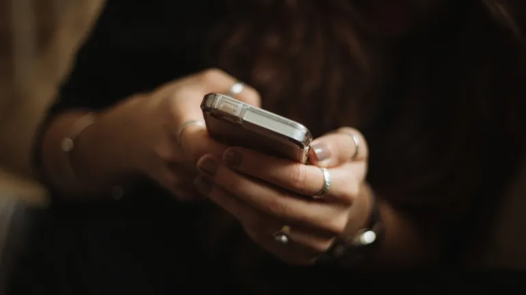 Woman holding a phone