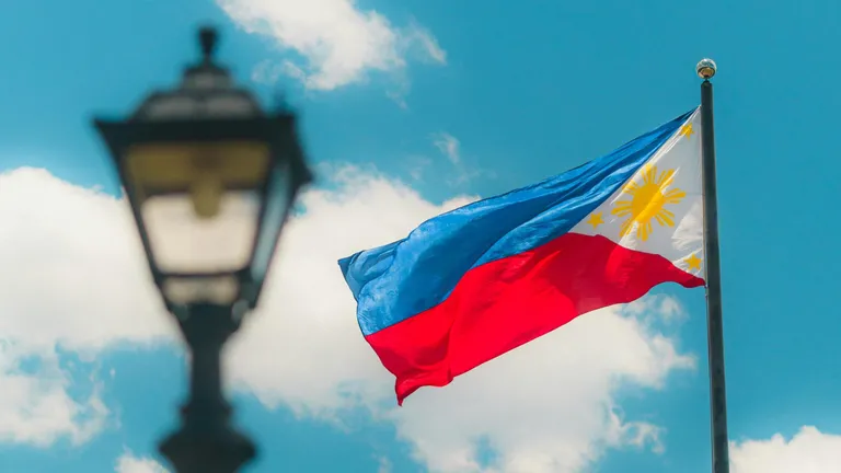 Philippines flag blowing in the wind