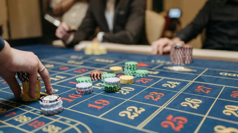 Casino table with high-roller betting