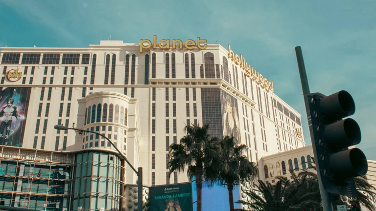 Exterior of Planet Hollywood, as their poker room closes