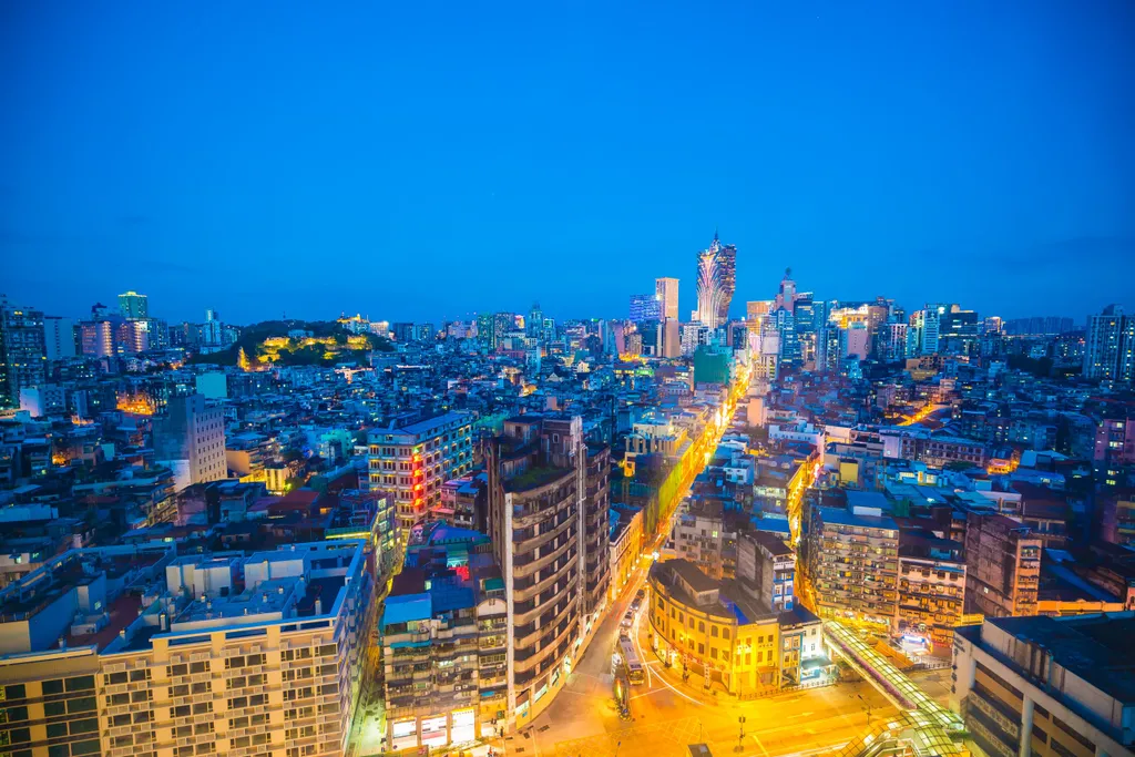 Macau city exterior following Macau's GGR Amid Premium Demand